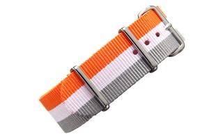 Orange/White/Grey NATO - 22mm