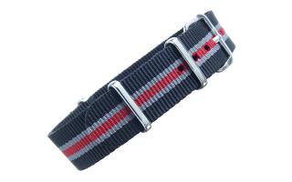 Black/Grey/Red NATO - 18mm