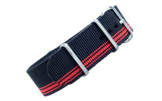 Black & Red NATO - 22mm