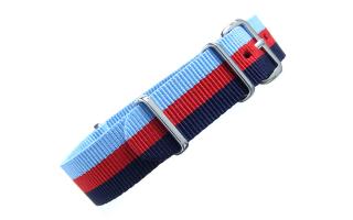 Blue/Red/Navy Striped NATO - 18mm