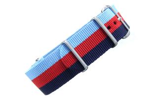 Blue/Red/Navy Striped NATO - 22mm