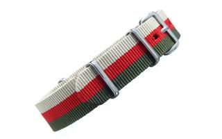 Sand/Red/Olive Striped NATO - 18mm