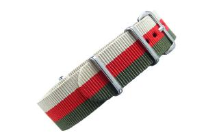 Sand/Red/Olive Striped NATO - 20mm