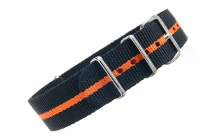 Black & Orange NATO - 18mm