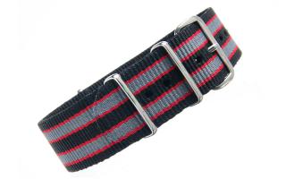 Black/Red/Grey NATO - 22mm