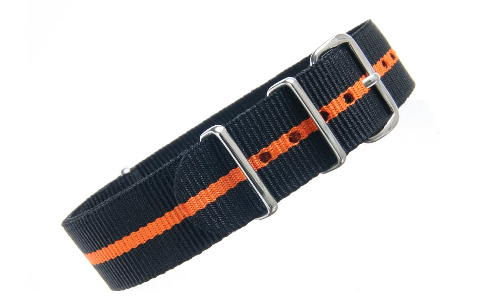 Black & Orange NATO - 18mm