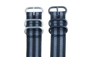 Black & Grey HD NATO - 22mm Ballistic Nylon