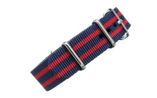 Navy & Red Striped NATO - 18mm