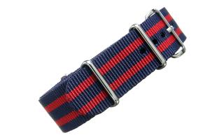 Navy & Red Striped NATO - 20mm