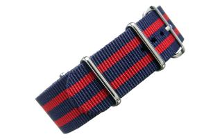 Navy & Red Striped NATO - 22mm